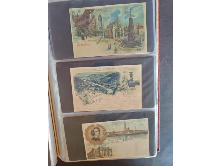 1890/1950(ca.), mostly older European postcards including a few litho's, totally ca. 300 ex. in 2 albums&nbsp;