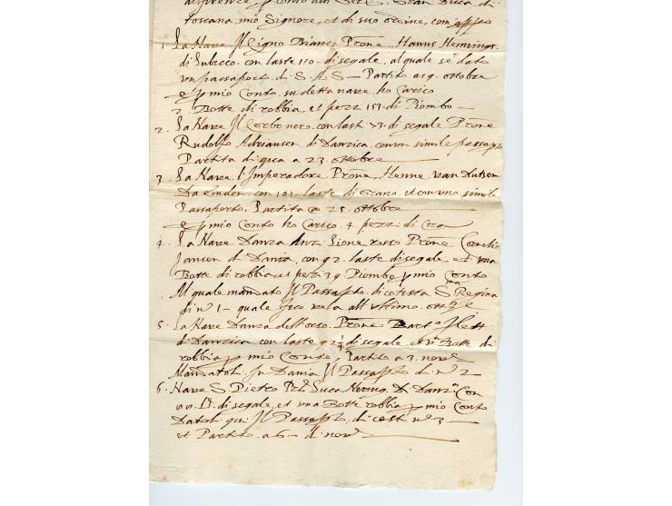 1596, kompletter Faltbrief aus Danzig, adressiert an Corsini in London . Guter Erhaltung. Ein seltener früher Brief.