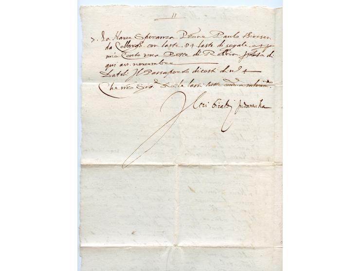 1596, kompletter Faltbrief aus Danzig, adressiert an Corsini in London . Guter Erhaltung. Ein seltener früher Brief.