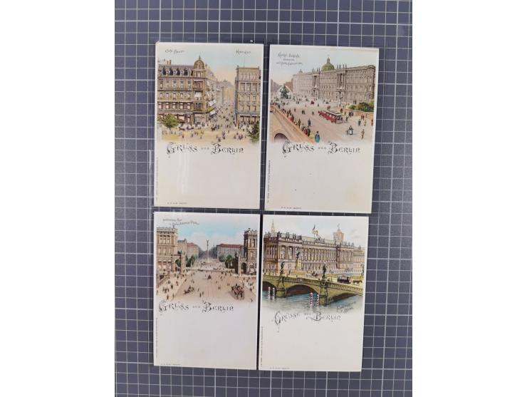 BERLIN, 40 ungebrauchte, taufrische Karten, fast ausnahmslos farbige Lithos um 1900, in dieser Erhaltung selten angeboten