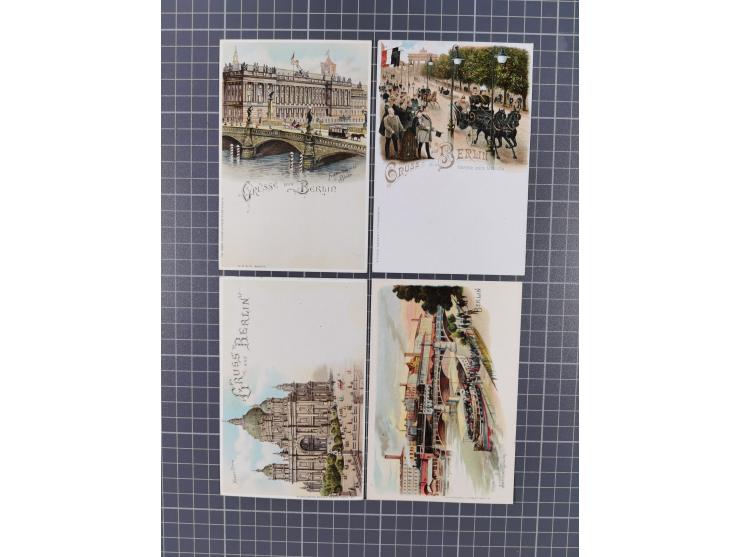 BERLIN, 40 ungebrauchte, taufrische Karten, fast ausnahmslos farbige Lithos um 1900, in dieser Erhaltung selten angeboten