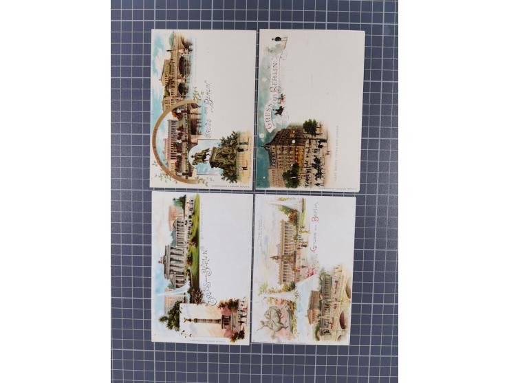 BERLIN, 40 ungebrauchte, taufrische Karten, fast ausnahmslos farbige Lithos um 1900, in dieser Erhaltung selten angeboten