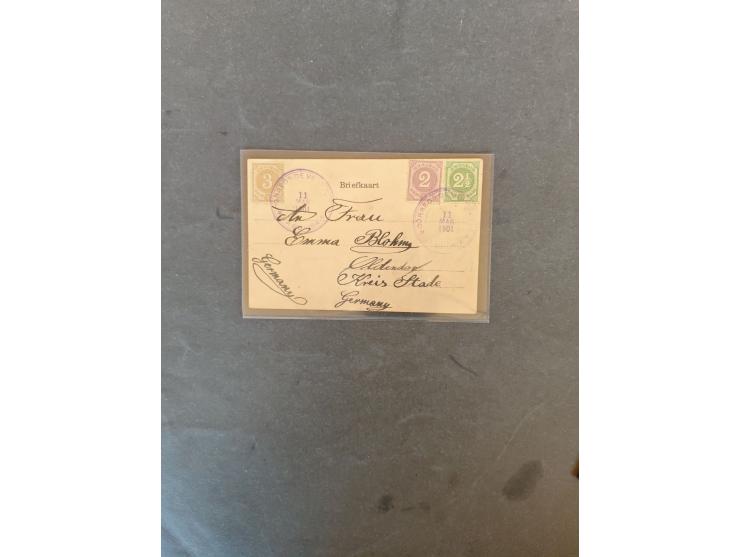 1889, Numerals 2 cent lilac, 2½ cent light green and 3 cent light brown, tied by violet transit cds. LA GUAIRA 11 MAR 1901" t