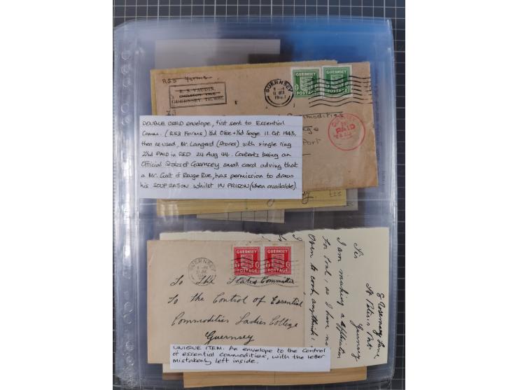 1940/44, interessante Sammlung mit über 60 Briefen und Karten, meist mit Kanalinseln-Bezug, dabei viele bessere wie fünf Feld