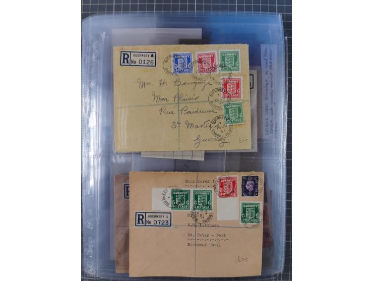 1940/44, interessante Sammlung mit über 60 Briefen und Karten, meist mit Kanalinseln-Bezug, dabei viele bessere wie fünf Feld