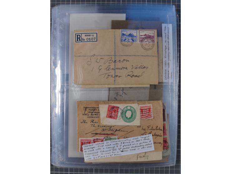 1940/44, interessante Sammlung mit über 60 Briefen und Karten, meist mit Kanalinseln-Bezug, dabei viele bessere wie fünf Feld