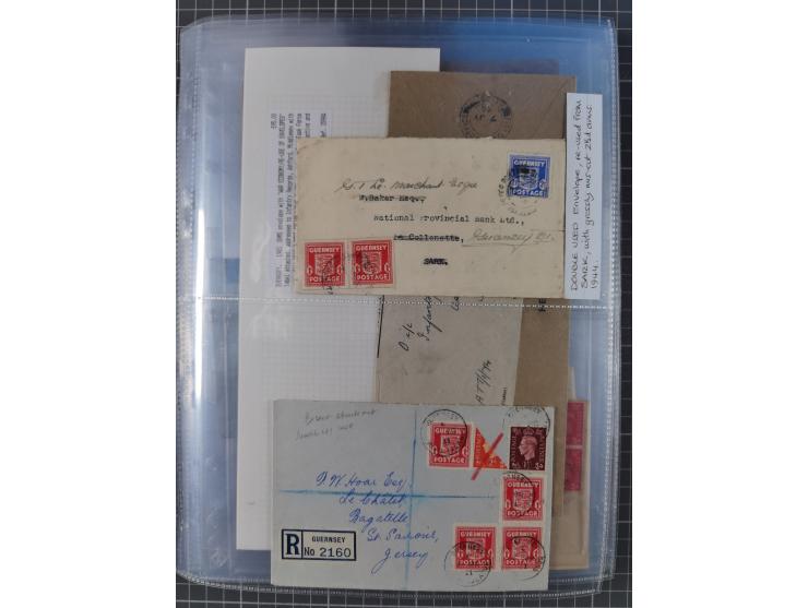 1940/44, interessante Sammlung mit über 60 Briefen und Karten, meist mit Kanalinseln-Bezug, dabei viele bessere wie fünf Feld