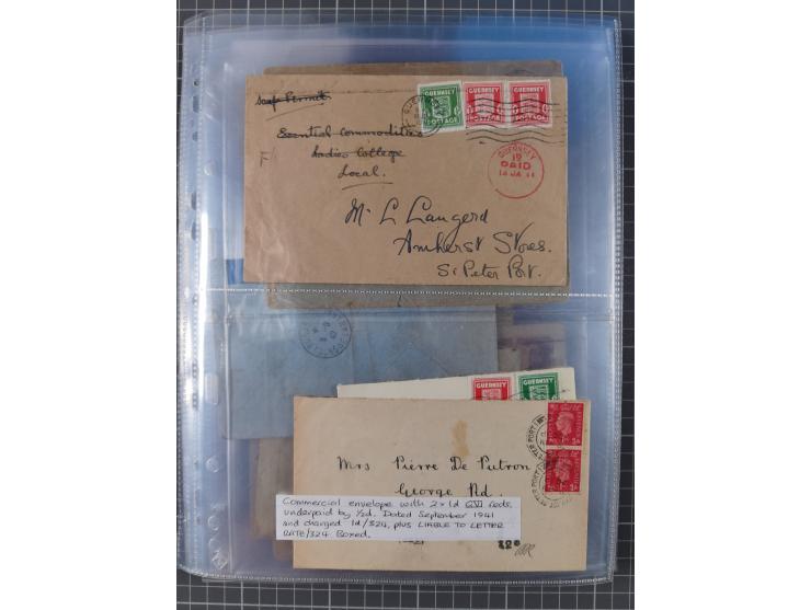 1940/44, interessante Sammlung mit über 60 Briefen und Karten, meist mit Kanalinseln-Bezug, dabei viele bessere wie fünf Feld