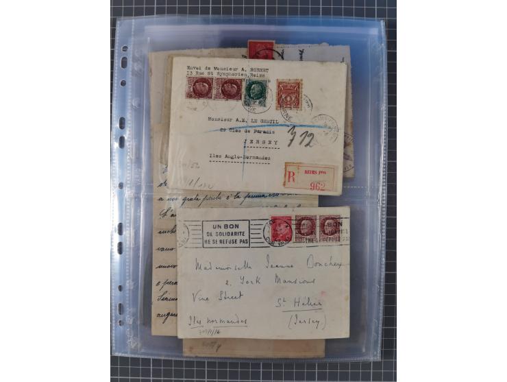 1940/44, interessante Sammlung mit über 60 Briefen und Karten, meist mit Kanalinseln-Bezug, dabei viele bessere wie fünf Feld