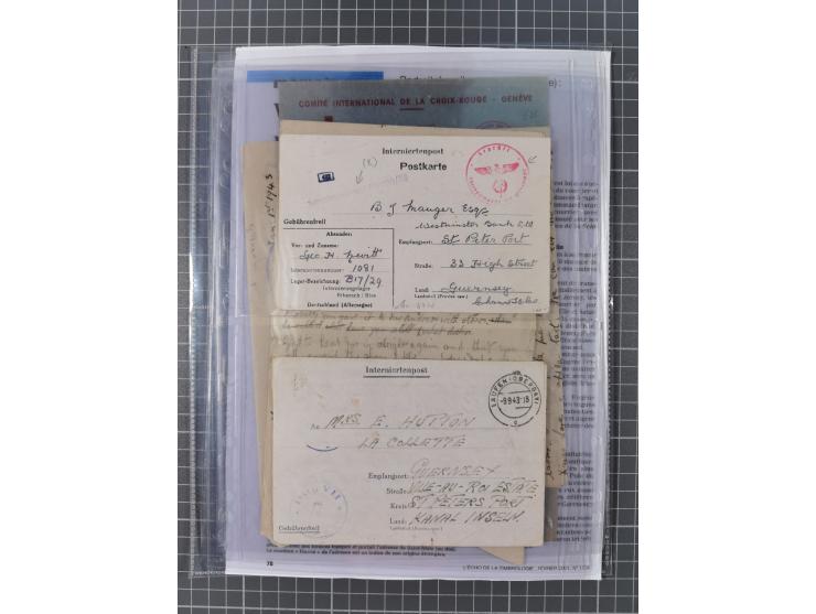 1940/44, interessante Sammlung mit über 60 Briefen und Karten, meist mit Kanalinseln-Bezug, dabei viele bessere wie fünf Feld