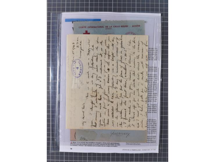 1940/44, interessante Sammlung mit über 60 Briefen und Karten, meist mit Kanalinseln-Bezug, dabei viele bessere wie fünf Feld