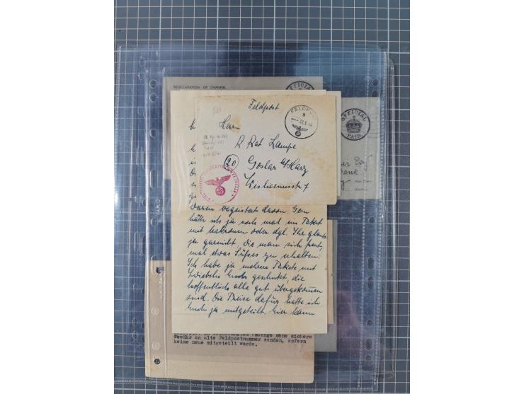 1940/44, interessante Sammlung mit über 60 Briefen und Karten, meist mit Kanalinseln-Bezug, dabei viele bessere wie fünf Feld