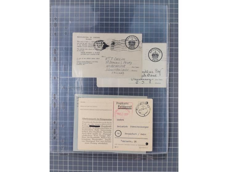 1940/44, interessante Sammlung mit über 60 Briefen und Karten, meist mit Kanalinseln-Bezug, dabei viele bessere wie fünf Feld