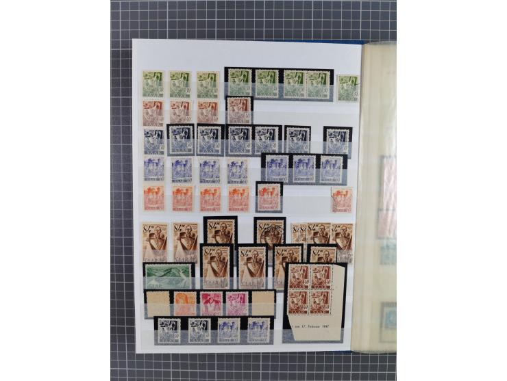 1947/57, postfrische, wenig ungebrauchte und gestempelte Partie im Steckbuch, dabei u.a. Mi. 222XU (signiert Schlegel) und 23
