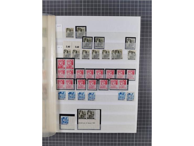 1947/57, postfrische, wenig ungebrauchte und gestempelte Partie im Steckbuch, dabei u.a. Mi. 222XU (signiert Schlegel) und 23