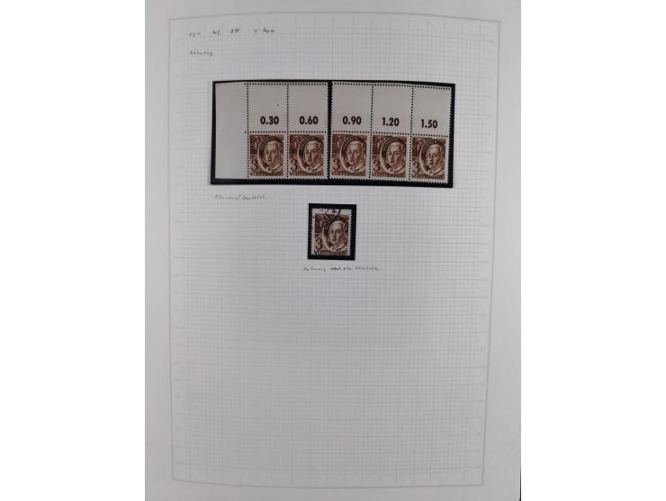1947/48, postfrische und gestempelte reichhaltige Spezialsammlung der 1. und 2. Freimarken-Ausgabe, dabei ungezähnte Werte, D