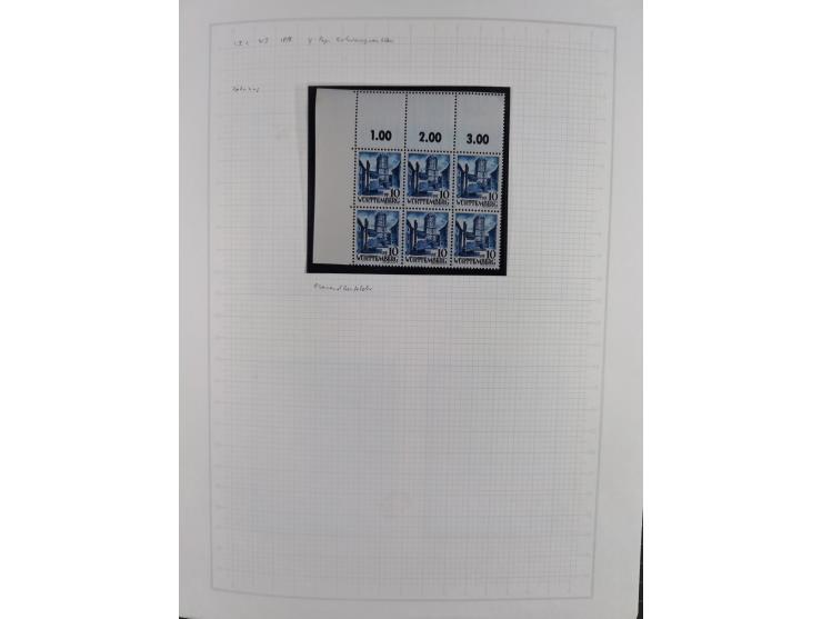 1947/48, postfrische und gestempelte reichhaltige Spezialsammlung der 1. und 2. Freimarken-Ausgabe, dabei ungezähnte Werte, D