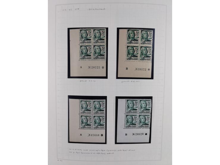 1947/48, postfrische und gestempelte reichhaltige Spezialsammlung der 1. und 2. Freimarken-Ausgabe, dabei ungezähnte Werte, D