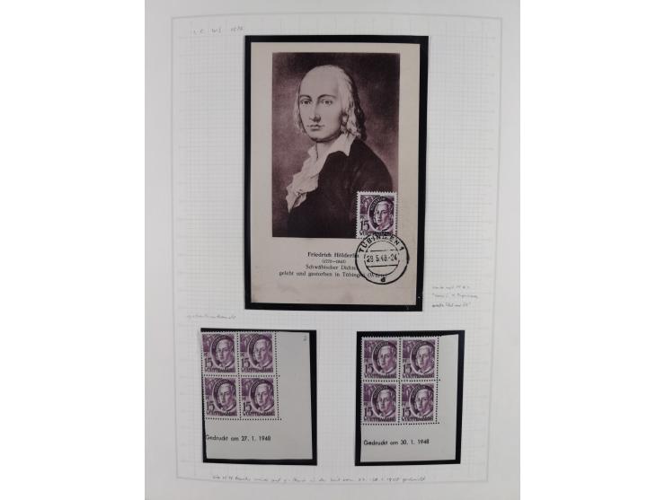 1947/48, postfrische und gestempelte reichhaltige Spezialsammlung der 1. und 2. Freimarken-Ausgabe, dabei ungezähnte Werte, D