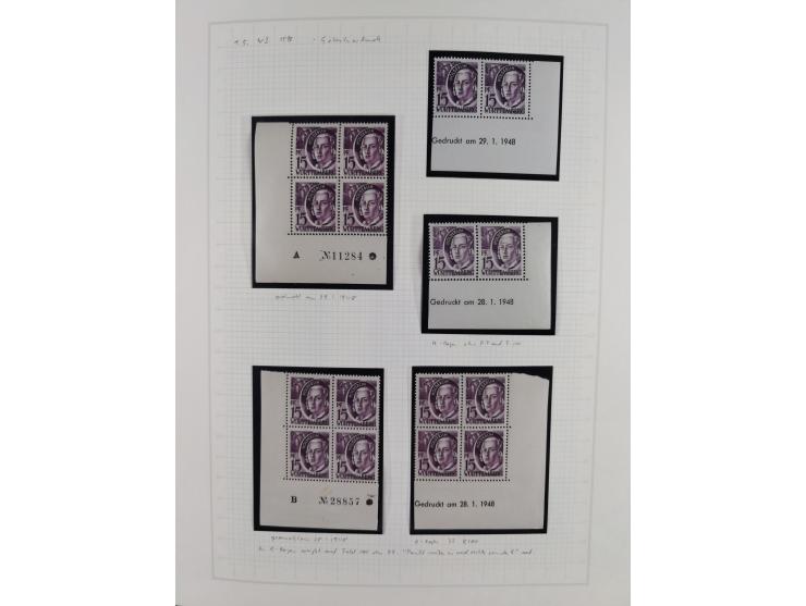 1947/48, postfrische und gestempelte reichhaltige Spezialsammlung der 1. und 2. Freimarken-Ausgabe, dabei ungezähnte Werte, D
