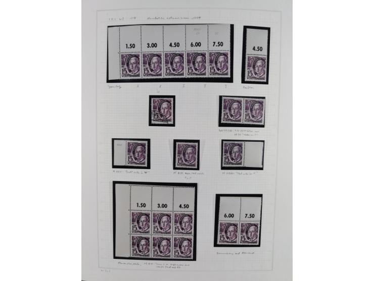 1947/48, postfrische und gestempelte reichhaltige Spezialsammlung der 1. und 2. Freimarken-Ausgabe, dabei ungezähnte Werte, D