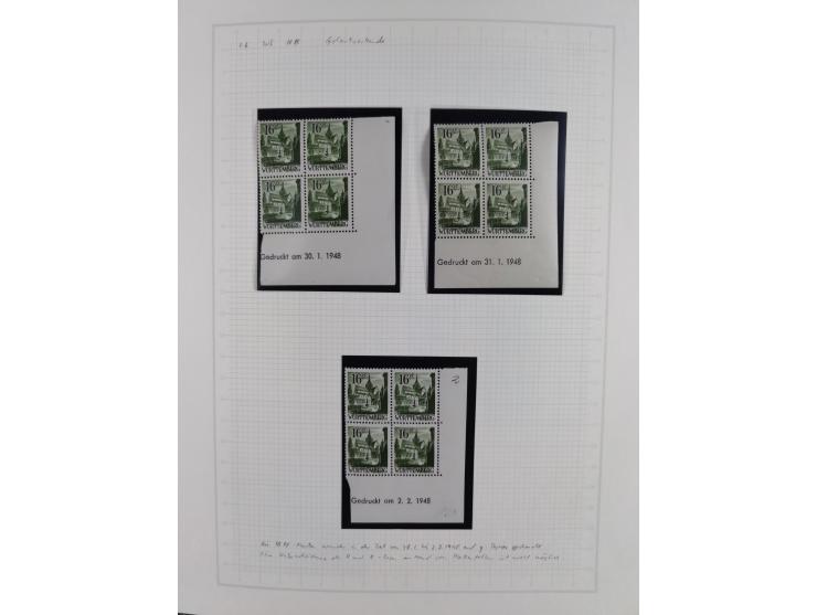 1947/48, postfrische und gestempelte reichhaltige Spezialsammlung der 1. und 2. Freimarken-Ausgabe, dabei ungezähnte Werte, D
