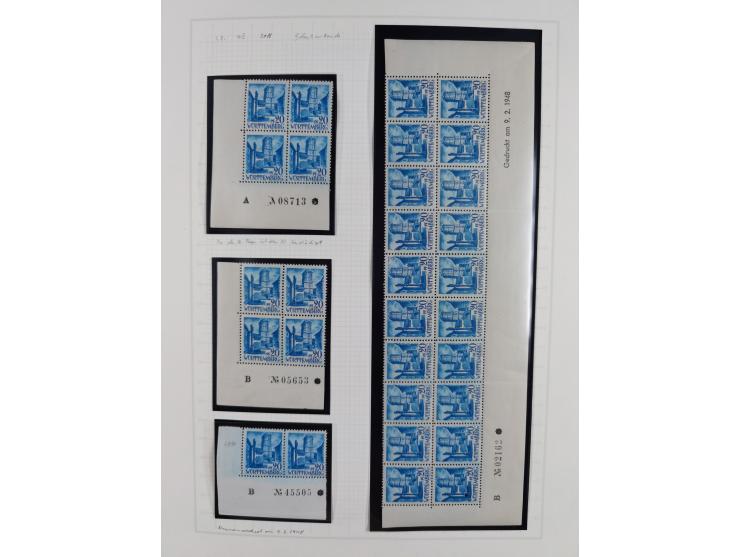 1947/48, postfrische und gestempelte reichhaltige Spezialsammlung der 1. und 2. Freimarken-Ausgabe, dabei ungezähnte Werte, D