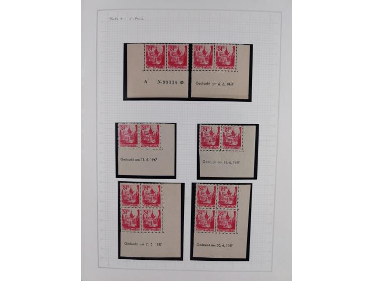 1947/48, postfrische und gestempelte reichhaltige Spezialsammlung der 1. und 2. Freimarken-Ausgabe, dabei ungezähnte Werte, D