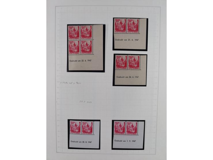 1947/48, postfrische und gestempelte reichhaltige Spezialsammlung der 1. und 2. Freimarken-Ausgabe, dabei ungezähnte Werte, D