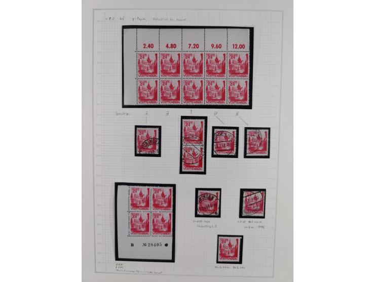 1947/48, postfrische und gestempelte reichhaltige Spezialsammlung der 1. und 2. Freimarken-Ausgabe, dabei ungezähnte Werte, D