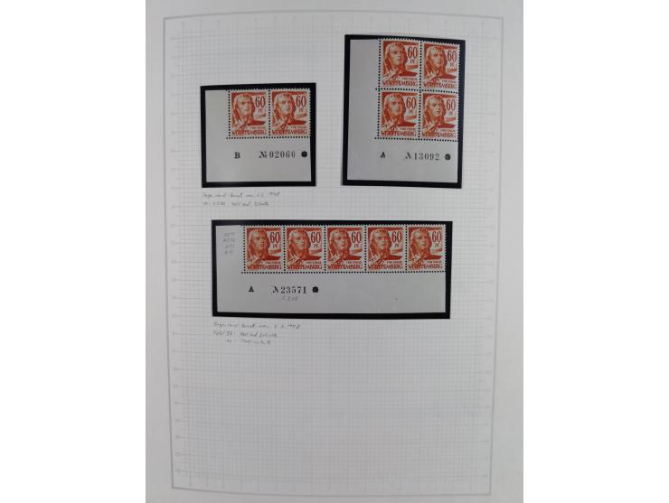 1947/48, postfrische und gestempelte reichhaltige Spezialsammlung der 1. und 2. Freimarken-Ausgabe, dabei ungezähnte Werte, D