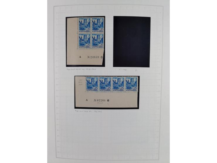 1947/48, postfrische und gestempelte reichhaltige Spezialsammlung der 1. und 2. Freimarken-Ausgabe, dabei ungezähnte Werte, D