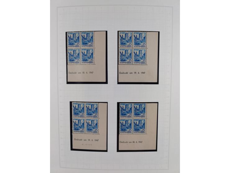 1947/48, postfrische und gestempelte reichhaltige Spezialsammlung der 1. und 2. Freimarken-Ausgabe, dabei ungezähnte Werte, D