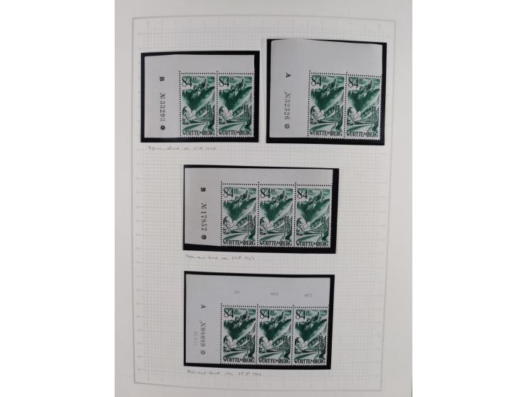 1947/48, postfrische und gestempelte reichhaltige Spezialsammlung der 1. und 2. Freimarken-Ausgabe, dabei ungezähnte Werte, D