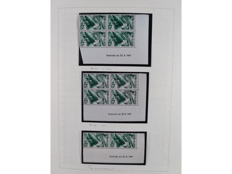1947/48, postfrische und gestempelte reichhaltige Spezialsammlung der 1. und 2. Freimarken-Ausgabe, dabei ungezähnte Werte, D