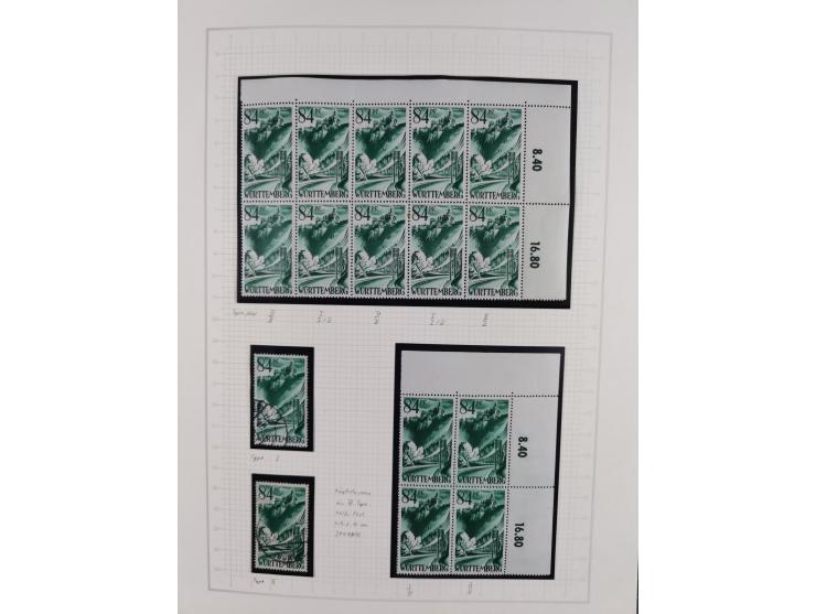 1947/48, postfrische und gestempelte reichhaltige Spezialsammlung der 1. und 2. Freimarken-Ausgabe, dabei ungezähnte Werte, D