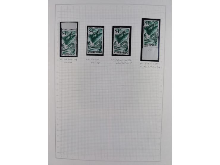 1947/48, postfrische und gestempelte reichhaltige Spezialsammlung der 1. und 2. Freimarken-Ausgabe, dabei ungezähnte Werte, D