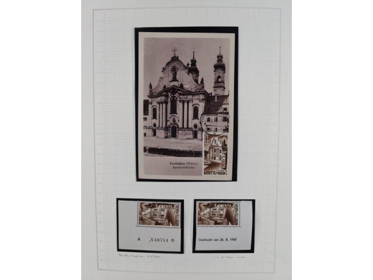 1947/48, postfrische und gestempelte reichhaltige Spezialsammlung der 1. und 2. Freimarken-Ausgabe, dabei ungezähnte Werte, D