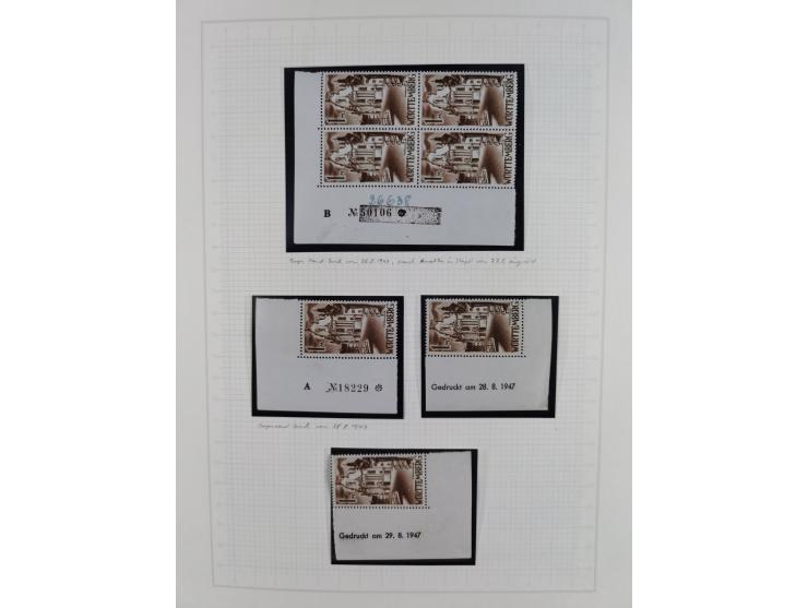 1947/48, postfrische und gestempelte reichhaltige Spezialsammlung der 1. und 2. Freimarken-Ausgabe, dabei ungezähnte Werte, D