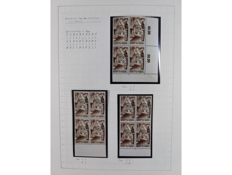 1947/48, postfrische und gestempelte reichhaltige Spezialsammlung der 1. und 2. Freimarken-Ausgabe, dabei ungezähnte Werte, D