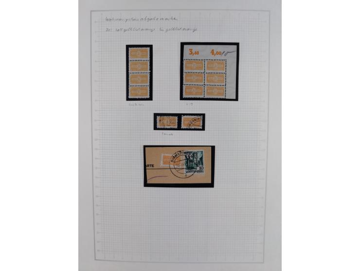 1947/48, postfrische und gestempelte reichhaltige Spezialsammlung der 1. und 2. Freimarken-Ausgabe, dabei ungezähnte Werte, D