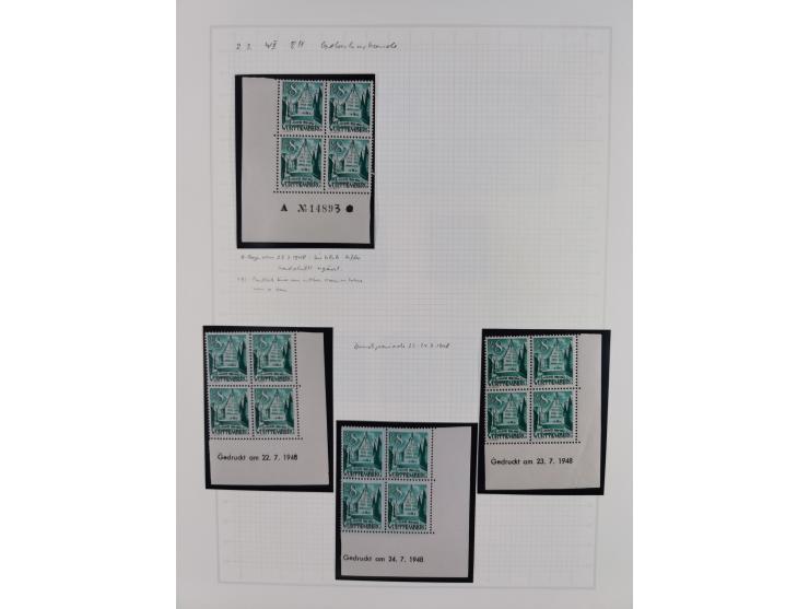 1947/48, postfrische und gestempelte reichhaltige Spezialsammlung der 1. und 2. Freimarken-Ausgabe, dabei ungezähnte Werte, D