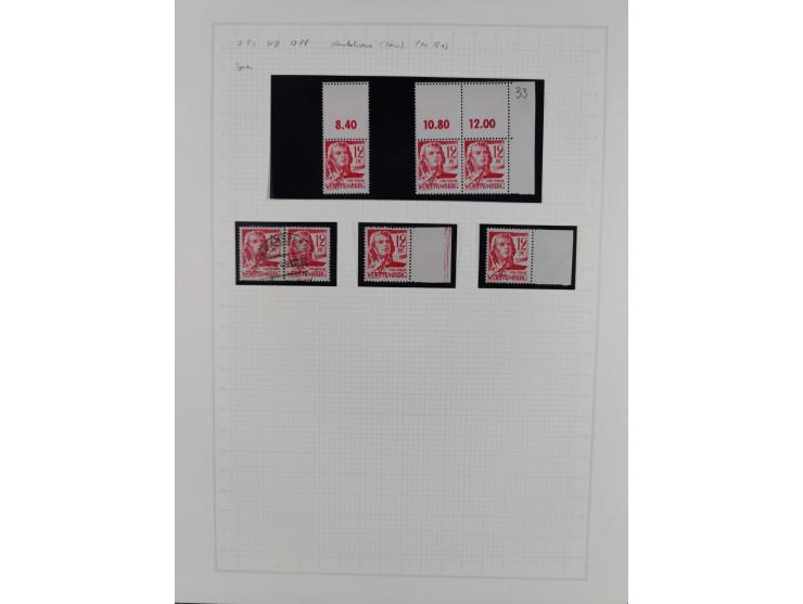 1947/48, postfrische und gestempelte reichhaltige Spezialsammlung der 1. und 2. Freimarken-Ausgabe, dabei ungezähnte Werte, D