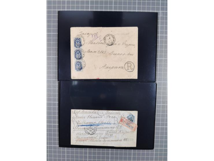 1891/1900, Russian Mail to Latin America, fine group of 9 registered covers, some good destinations with Montevideo in Urugua