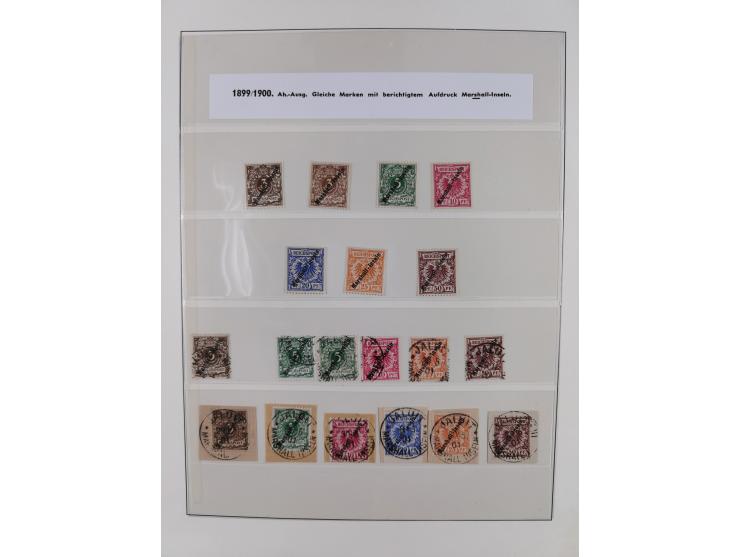 1889/1914, Deutsch-Neuguinea and Marschall-Inseln, ungebrauchte/postfrische und gestempelte Sammlung mit einigen Ganzstücken,