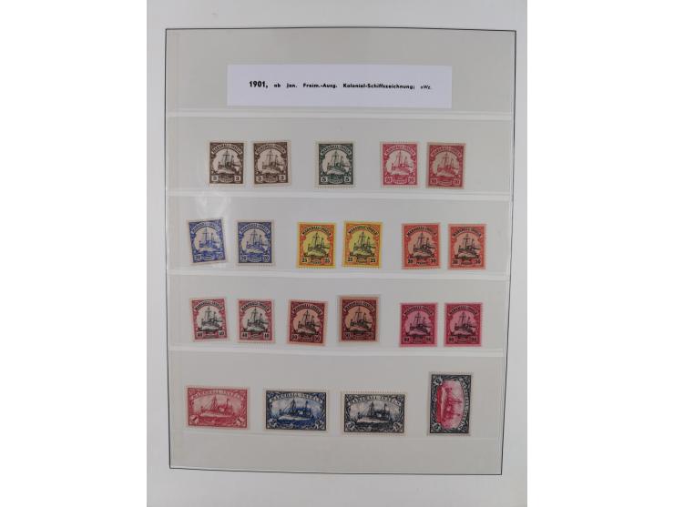 1889/1914, Deutsch-Neuguinea and Marschall-Inseln, ungebrauchte/postfrische und gestempelte Sammlung mit einigen Ganzstücken,