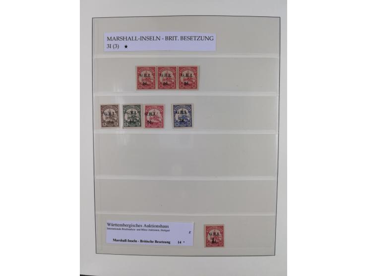 1889/1914, Deutsch-Neuguinea and Marschall-Inseln, ungebrauchte/postfrische und gestempelte Sammlung mit einigen Ganzstücken,