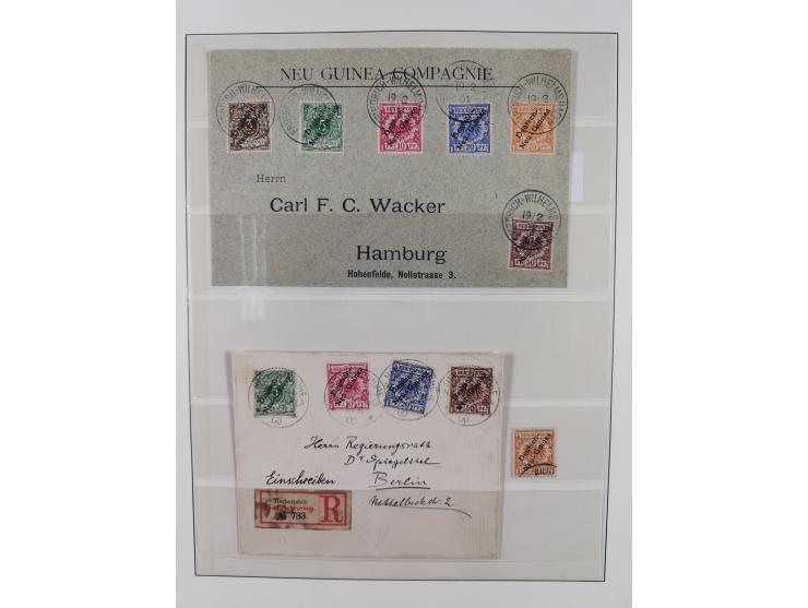 1889/1914, Deutsch-Neuguinea and Marschall-Inseln, ungebrauchte/postfrische und gestempelte Sammlung mit einigen Ganzstücken,