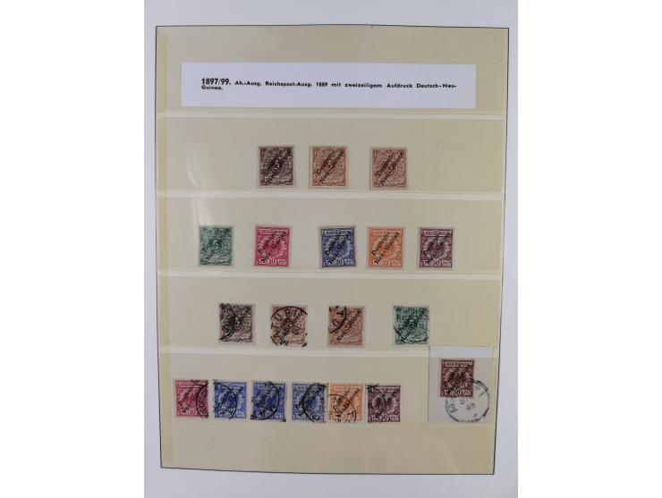 1889/1914, Deutsch-Neuguinea and Marschall-Inseln, ungebrauchte/postfrische und gestempelte Sammlung mit einigen Ganzstücken,