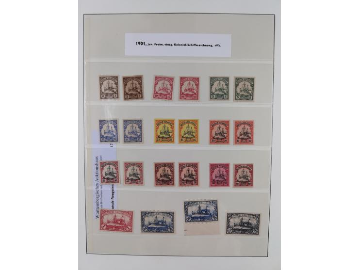 1889/1914, Deutsch-Neuguinea and Marschall-Inseln, ungebrauchte/postfrische und gestempelte Sammlung mit einigen Ganzstücken,